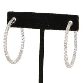 35mm CZ Metal Hoop Earring