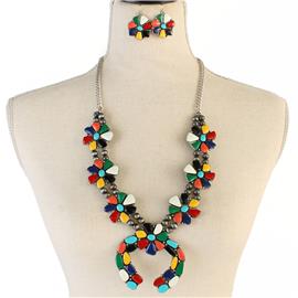 Western Style Squash Blossom Necklace Set