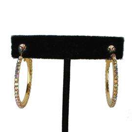 "1.2" Rhinestones Hoop Earring "