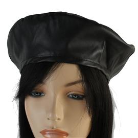 Fashion Faux Leather Beret Cap