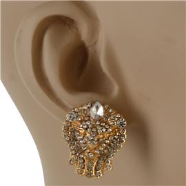 Rhinestones Lion Earring