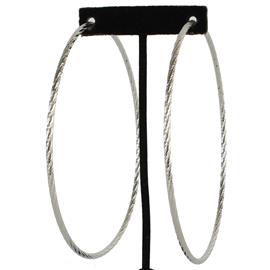 120mm Metal Hammered Hoop Earring