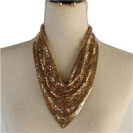 Fashion Metal Mesh Necklace Set