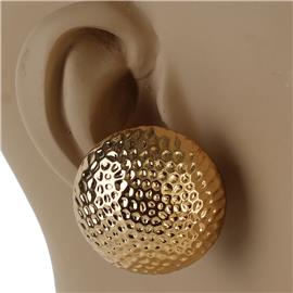 Hammered Metal Round Earring