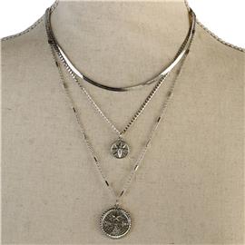 Metal Multi Chain Round Pendant