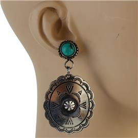 Turquoise Concho Earring