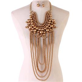 Long Pearl Necklace Set