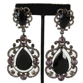 Crystal Teardrop Clip-On Earring