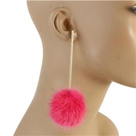 Pom Pom Long Drop Earring