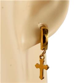 Stainless Steel Cross Huggie Earring