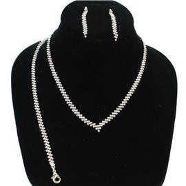 Rhinestones 3 Pcs Necklace Set