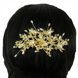 Wired Flower Pearl Hair Comb