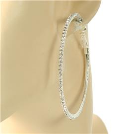 Rhinestones Hoop Earring