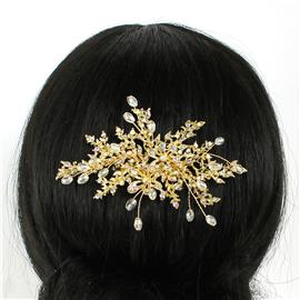 Beads Metal Flower Hair Comb