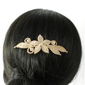 Rhinestones Flower Hair Comb