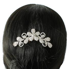 Rhinestones Round Flower Hair Comb