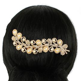 Rhinestones Pearl Tear Hair Comb