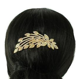 Rhinestones Butterfly Leaves Hair Comb