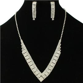 Rhinestones Casting Necklace Set