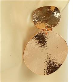 Metal Round Hammered Clip-On Earring