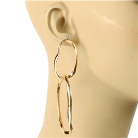 Metal Swirl Oval Earrig