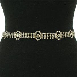 Rhinestones Round Belt