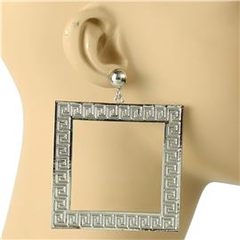 Metal Dangling Square Earring