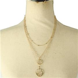 Metal Coins Layereds Necklace Set