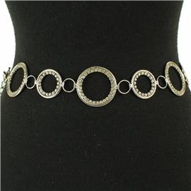 Crystal Metal Round Belt