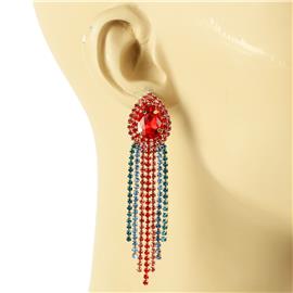 Rhinestones Fringeds Tear Earring