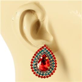 Rhinestones Tear Stud Earring