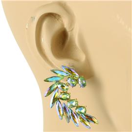 Crystal Leaf Swirl Earring