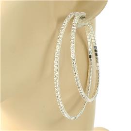 Rhinestone Double Hoop Earring