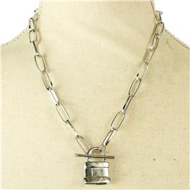 Metal Chain Lock Necklace