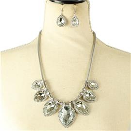 Crystal Tear Necklace Set