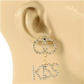 Rhinestones Kiss Earring