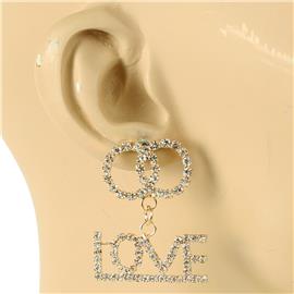 Rhinestones Love Earring