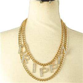 Layereds Chains Drippin Necklace Set