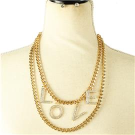 Layereds Chains Love Necklace Set