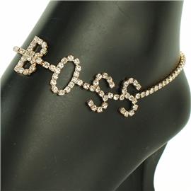 Rhinestones Boss Anklet