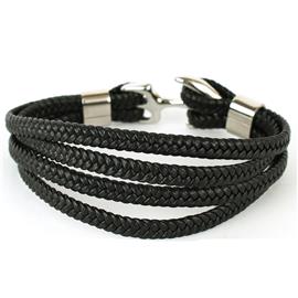 Leather Stainless Steel Anchor Bracelet