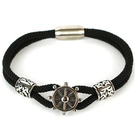 Cord Stainless Steel Wheel Bracelet