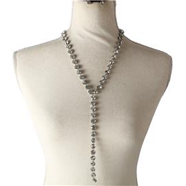 Crystal Long Necklace Set