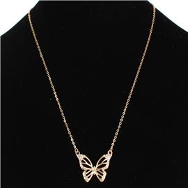 Metal Pendant Butterfly Necklace