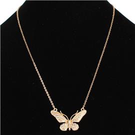 Metal Pendant Butterfly Necklace