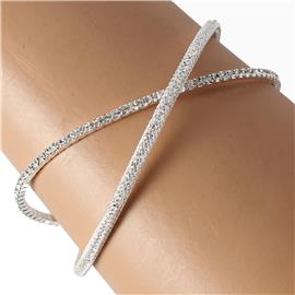 "Rhinestones "X" Bangle "