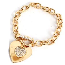 Metal Rolo Chain Heart Bracelet