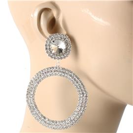 Rhinestones Round Earring