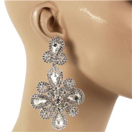 Rhinestones Flower Chandelier Earring