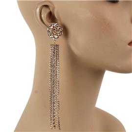 Rhinestones Long Fringed Earring